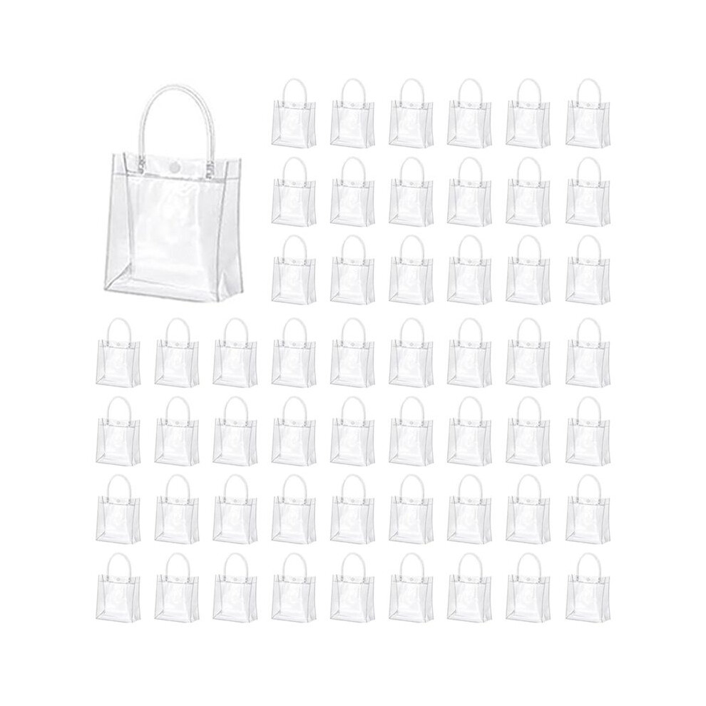 100 Pcs Clear Gift Bags With Handles Plastic Gift Bags Transparent Reusable Tote Bags Candy Goodie Bags For Wedding 6033600712794