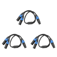 3X Cabo Divisor XLR de 50 cm 1 XLR Fêmea para 2 XLR Macho XLR Y Cabo Divisor Cabo Divisor de Microfone para Amplificador Mixer FMM