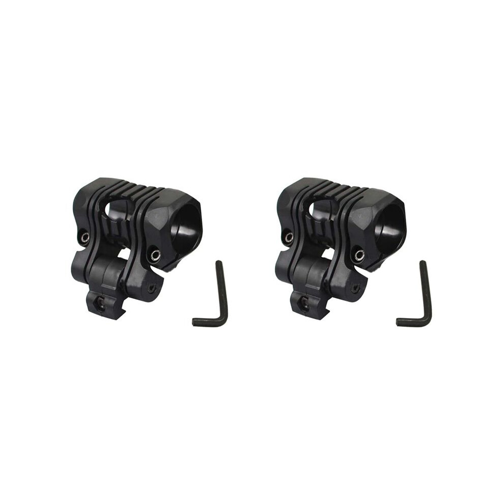 2X Helmet Special Lighting Flashlight Rail Helmet Accessories 25Mm 5 Position Torch Clamp Torch Holder, Black 6033094269811