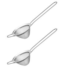 2X Stainless Steel Small Strainer Fine Mesh Strainer, Cocktail Strainer for Cocktails Tea Herbs Coffee & Drinks