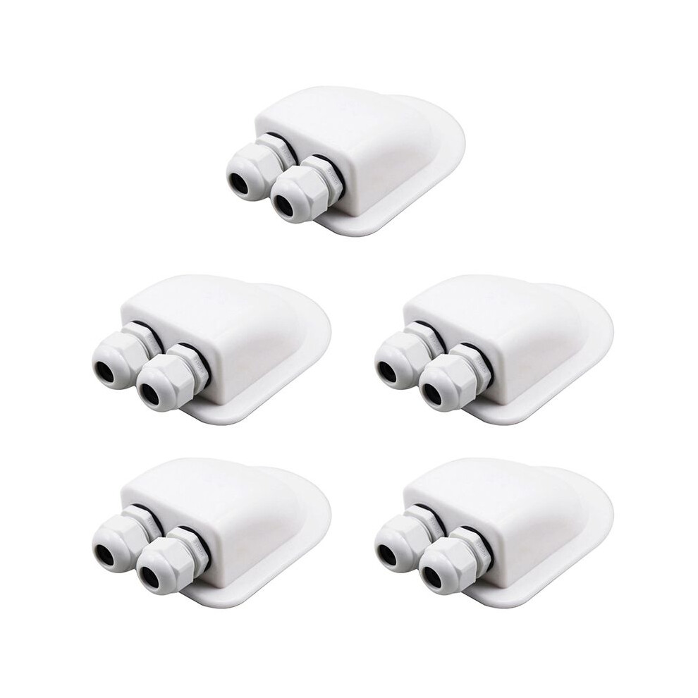 5X Double Wire Entry Gland Box Solar Panel Roof Wire Entry Gland Box Cable Motorhome Double Hole Rv Yacht 6033600780953