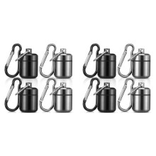8 Pack Ear Plug Carrying Case Keychain, Portable Keychain Pill Case, Waterproof Metal Earplug Case Small Pill Container