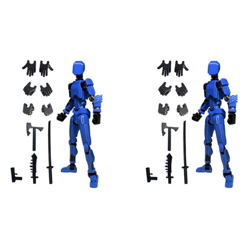2X Robot Action Figure, 3D Printed with Full Articulation for Stop Motion Animation