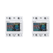 2X Tuya Geen Wifi Vermogensmeter Kleurenscherm 2P Multifunctionele AC-Energiemeter Mobiel op Afstand APP-Bediening 170-300V/63A - B