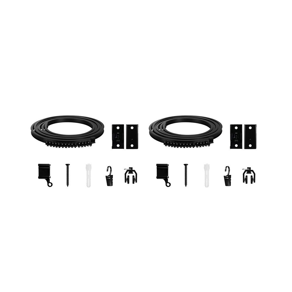 2X Flexible Bendable Curtain Track, Ceiling Wall Mounted, Curved Heavy Duty Rv Sliding Curtain Track 5Meter Black 4711335812676