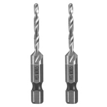 2pcs M3X0.5mm High-Speed Steel 4341 Titanium Plated Composite Tap Drill and Tap Integrated Machine Tap Open
