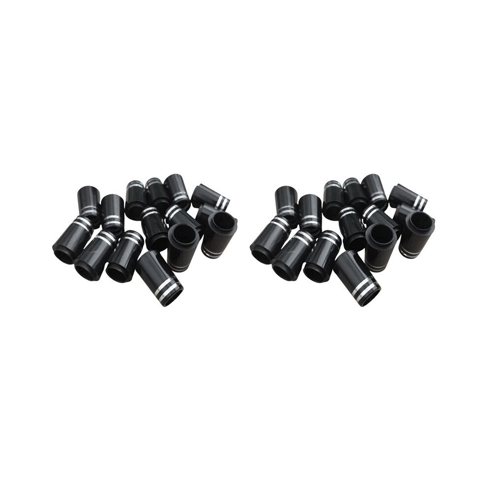 20Pcs Ferrules 0.370 Shaft Sleeve Adapter Replacement Club Shafts Accessories Black/Silver 6032763394359