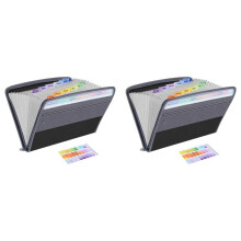 2X 13 Pocket File Folder Storage Rack,File Box Storage Bag,with Zipper, Suitable for A4 Paper, Banknotes A