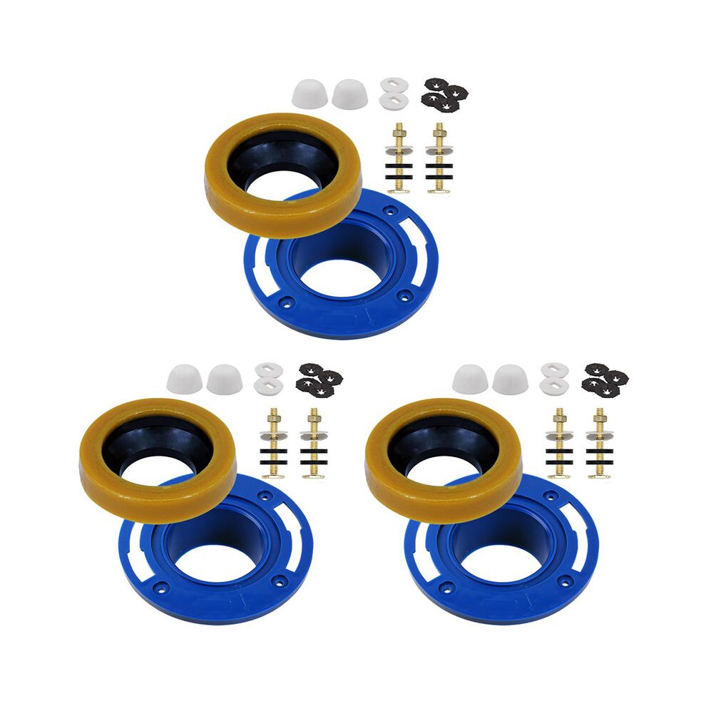 3X Toilet Flange With Wax Ring For Toilets Replacement Kit Includes Bolts Pvc Toilet Flange Repair Kit 4712562002502