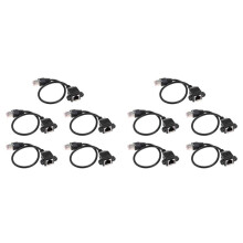 10pcs 1FT RJ45 Male to Female Screw Panel Mount Ethernet LAN Network Extension Cable