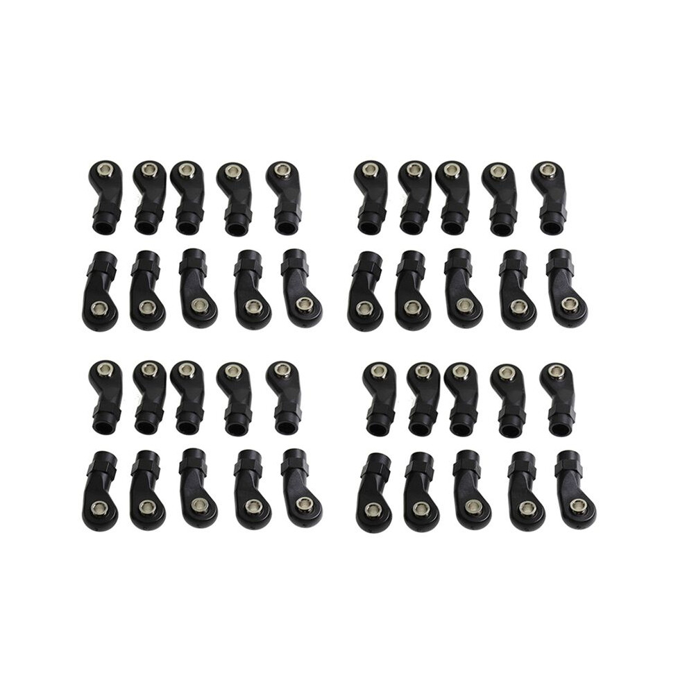 40Pcs Plastic M4 Rod End Link Linkage Balls Joint For 1/10 Rc Car Crawler Axial Scx10 Ii 90046 Trx4,D Black 6031762615823