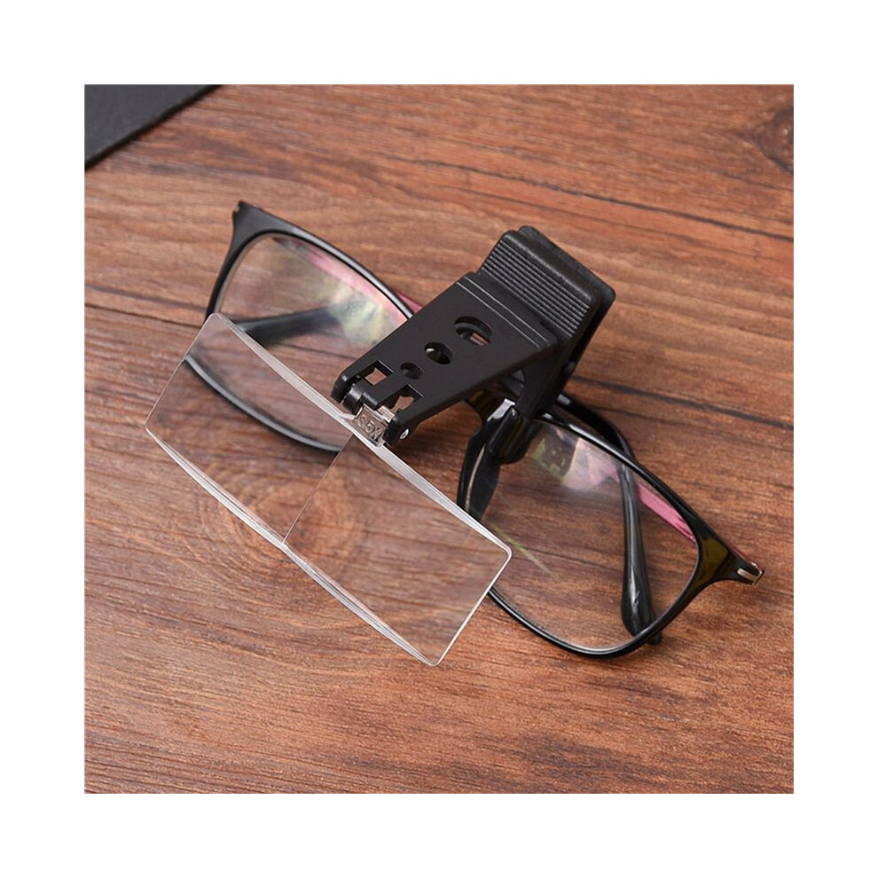 Typecat 2Pcs 1.5X/2.5X/3.5X Magnifying Glass Optical Instruments Folding Clip Eyeglass Loupe With 6 Acrylic Lens 85X30mm