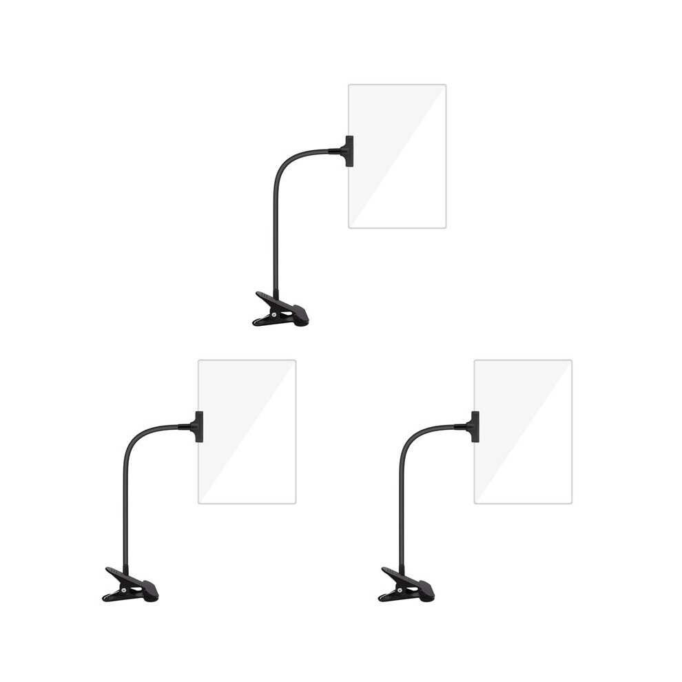 3pcs 5X Magnifying Glass with Clip, 6x3.5 Inch Magnifier with Clamp Adjustable Flexible Gooseneck