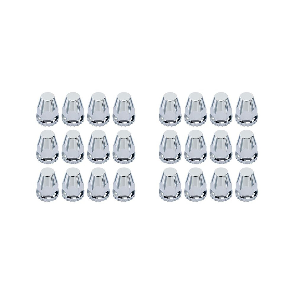 24Pcs Lug Nut Covers Kit,33Mm Abs Chrome Screw- Hub Lug Nut Caps For Semi Truck Trailer Passenger Car 4712139102666