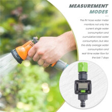 2X Digitale Waterstroommeter IPX6 Buitentuinslang Water Bereken Verbruik Waterstroom 3/4inch Schroefdraadconnectoren