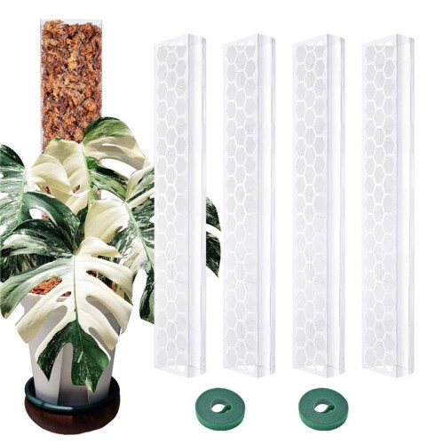 8 Pcs 17 Inch Plastic Moss Pole for Plants Monstera,Designed Specifically for Climbing Plants, Stackable Plant Support 1