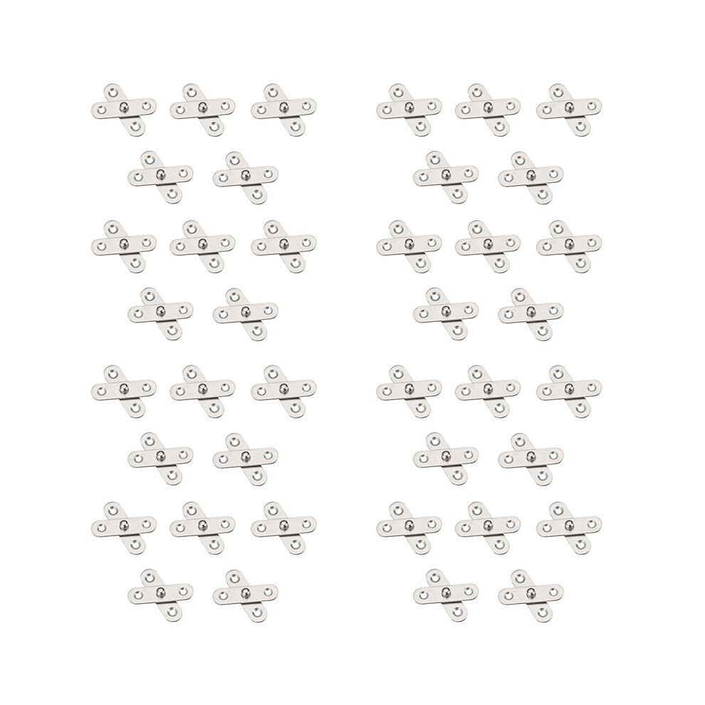 40Pcs Shed Door Hinges Kitchen Cabinet Hidden 360 Degree Rotation Pivot Stainless Steel Rotating Rotatable 57X16 Mm 6031550405377