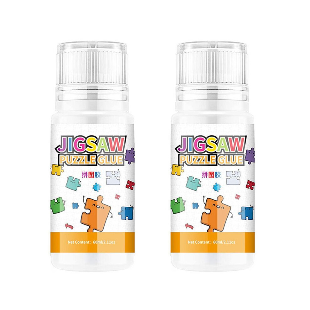 2X Jigsaw Puzzle Glue, 60Ml Jigsaw Glue With Sponge Non-Toxic And Quick Dry Puzzle Sealer 6033819283290