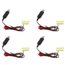 4X USB 5V to 3V LR03 AAA Dummy Battery Eliminators Cable for Remote Control Radio LED Light 1m