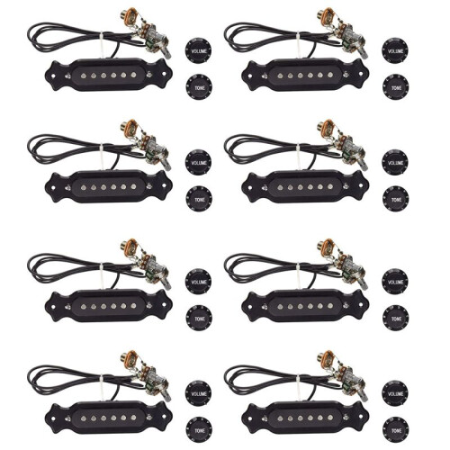 8X Pre-Wired 6-String Single Coil Pickup Harness with Volume & Tone Pots for Electric