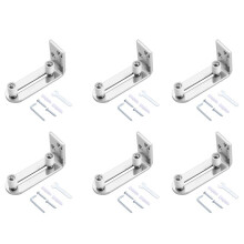 6X Modern Chrome Sliding Barn Door Floor Guide  Bearings Adjustable Stay Roller Wall Mount System for All Size Door