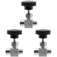 3X VáLvula de Agulha Ajustável 1/4 de Polegada Macho para FêMea de AçO Inoxidável 304 Controle de Fluxo Desligado VáLvula de Agulha de Guindaste