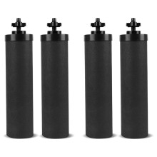 4x Filtro de Agua de Repuesto Negro, Repuesto Compatible con Elementos de Purificación de Encimera por Gravedad