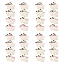 160Pcs Canvas Cosmetic Bag Canvas Zipper Bag Pencil Case DIY Travel Handmade Bag DIY School Multicolor Zipper