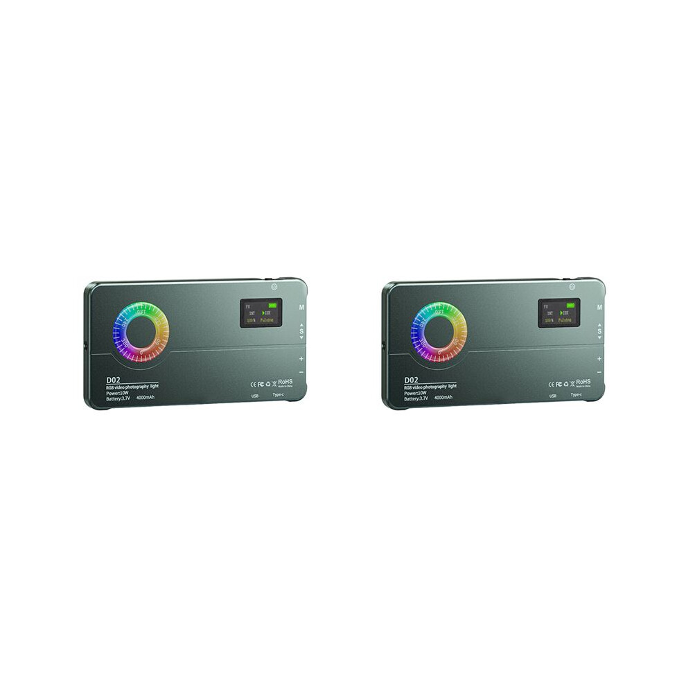 2X Full Color Small Panel Led Full-Color Rgb Fill Lamp 2500-9000K For Vlogging Photography Video Conference Light 4713319031868