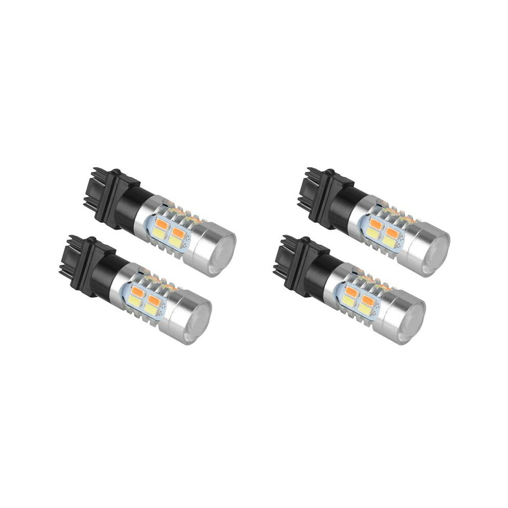 4X High Power 3157 Led Drl / Switchback Turn Signal Parking 20-Smd-5730 Bulbs Dual Color White/Amber/Light 6031550440606