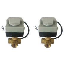 2X Airconditioning Elektrische Actuator Kogelkraan AC220V DN15 Drieweg Elektrische Kogelkraan Drie-Draads Twee-Regeling