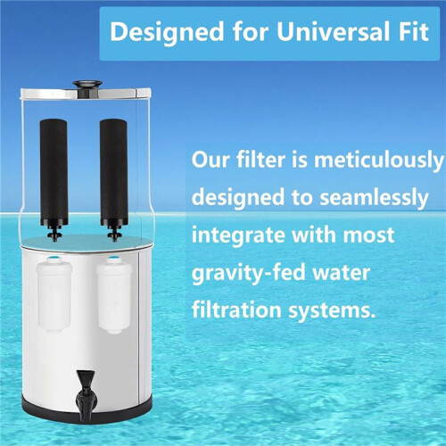 4x Zwart Vervangend Waterfilter, Vervanging Compatibel met Gravity Countertop Purification Elements 1