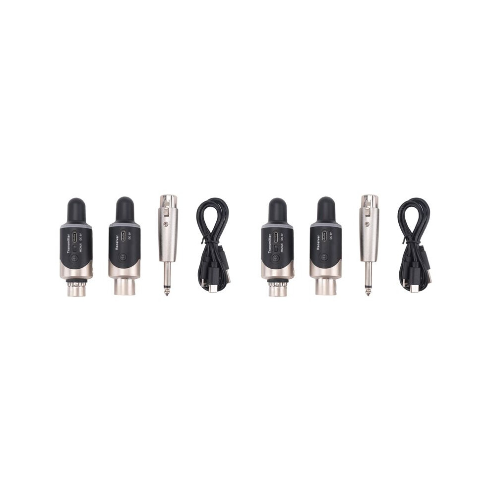 2X New Uhf Wireless Mic Adapter Xlr Transmitter & Receiver Converter Wireless Mic Rechargeable For Live Interview/Studio 4711704508797