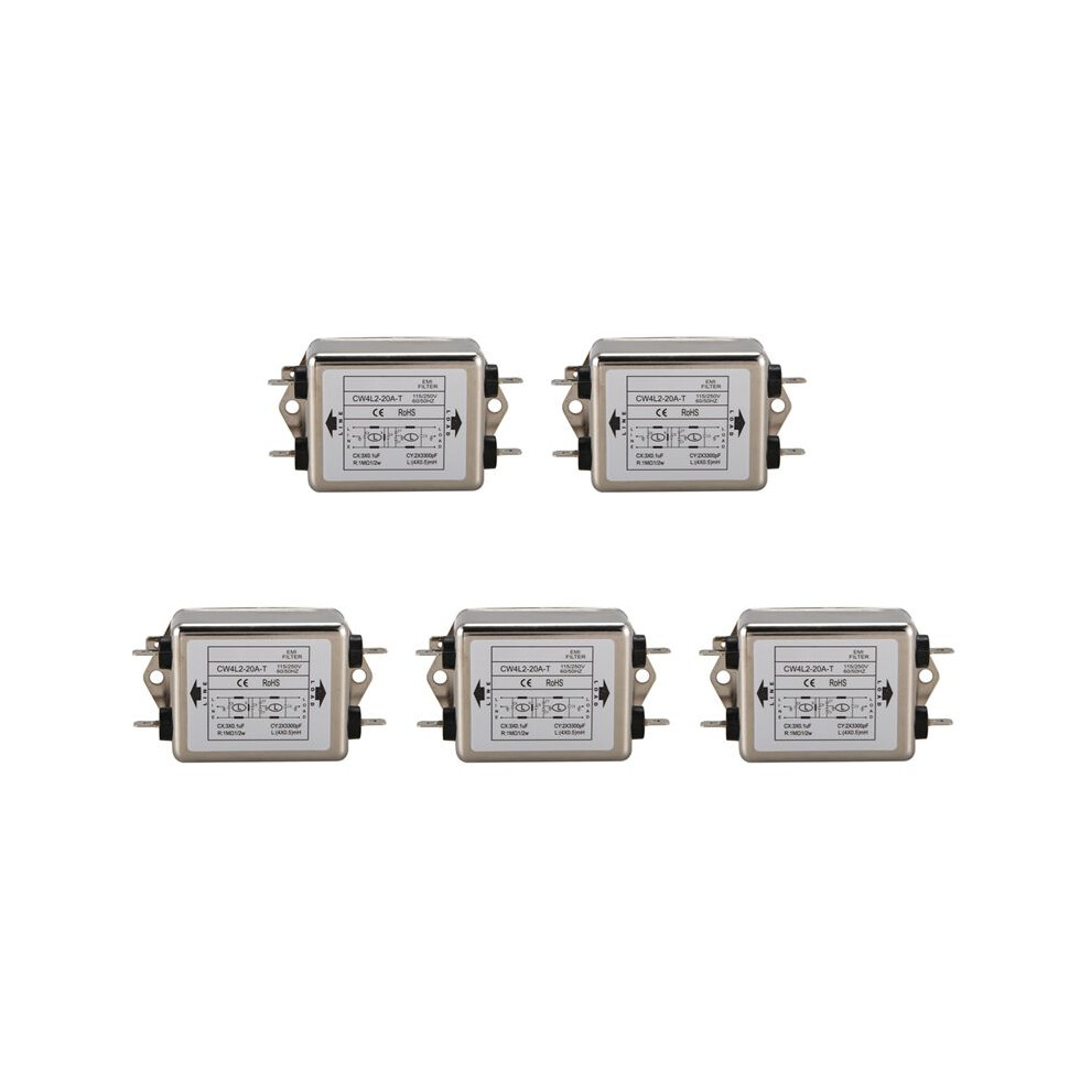 5X Power Emi Filter Cw4l2-20A-T Single Phase Ac 115V / 250V 20A 50/60Hz 4713888947379