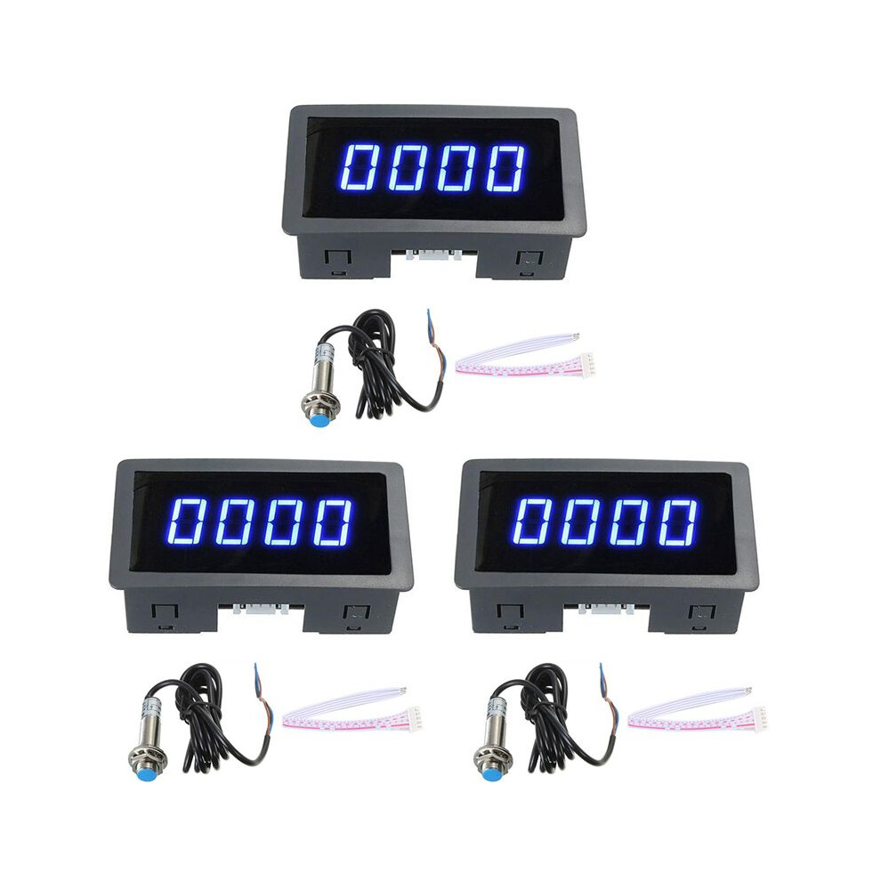 3X 4 Digital Led Tachometer Rpm Speed Meter+Hall Proximity Sensor Npn 6032701143230