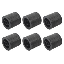 6pcs 500M 50LB Colorful 4 Strands Multifilament PE Braid Fishing (Black)