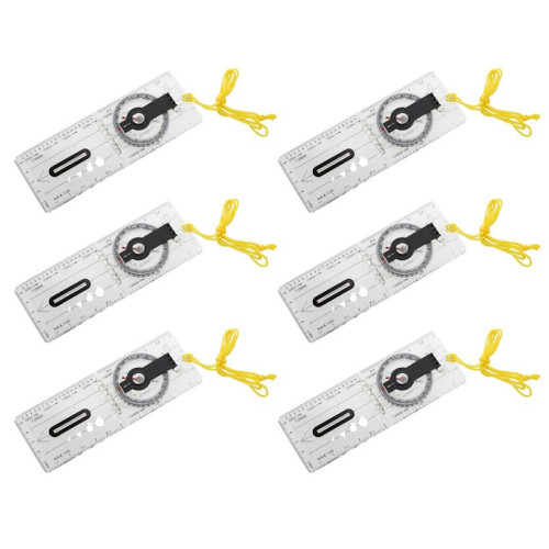 6X Navigation Pliable Camping Baseplate Regle de Compas Carte