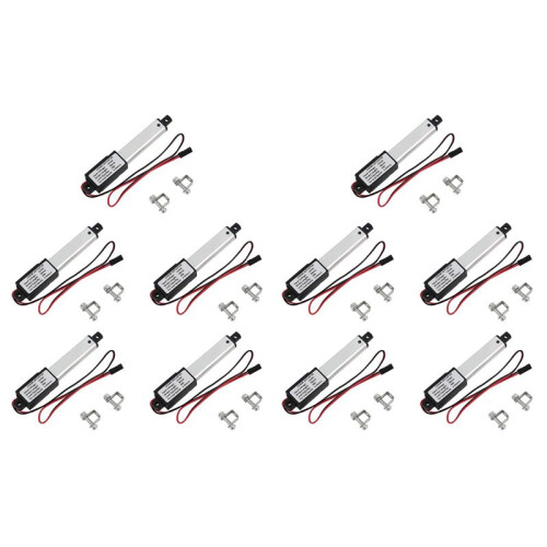 10X Atuador Micro-Linear, Curso de 2 Polegadas, 90N / 20.3Lb, Velocidade 9.5Mm / S Atuador Elétrico À Prova D'Água Atuador Linear Do Motor 12V