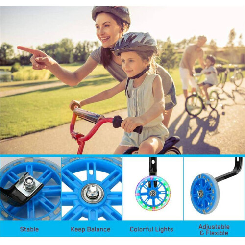 4x Rodas de Treinamento Infantis para Bicicleta de 20 Polegadas Rodas de Treinamento de Bicicleta Flash Rodas de Treinamento de Bicicleta com 2