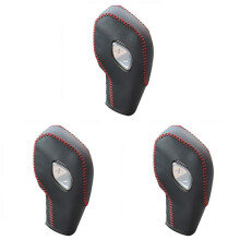 3X Copri Pomello Cambio Auto PU per  Focus Fiesta Fusion Escape 2012-2016 Transit C-Max Rosso