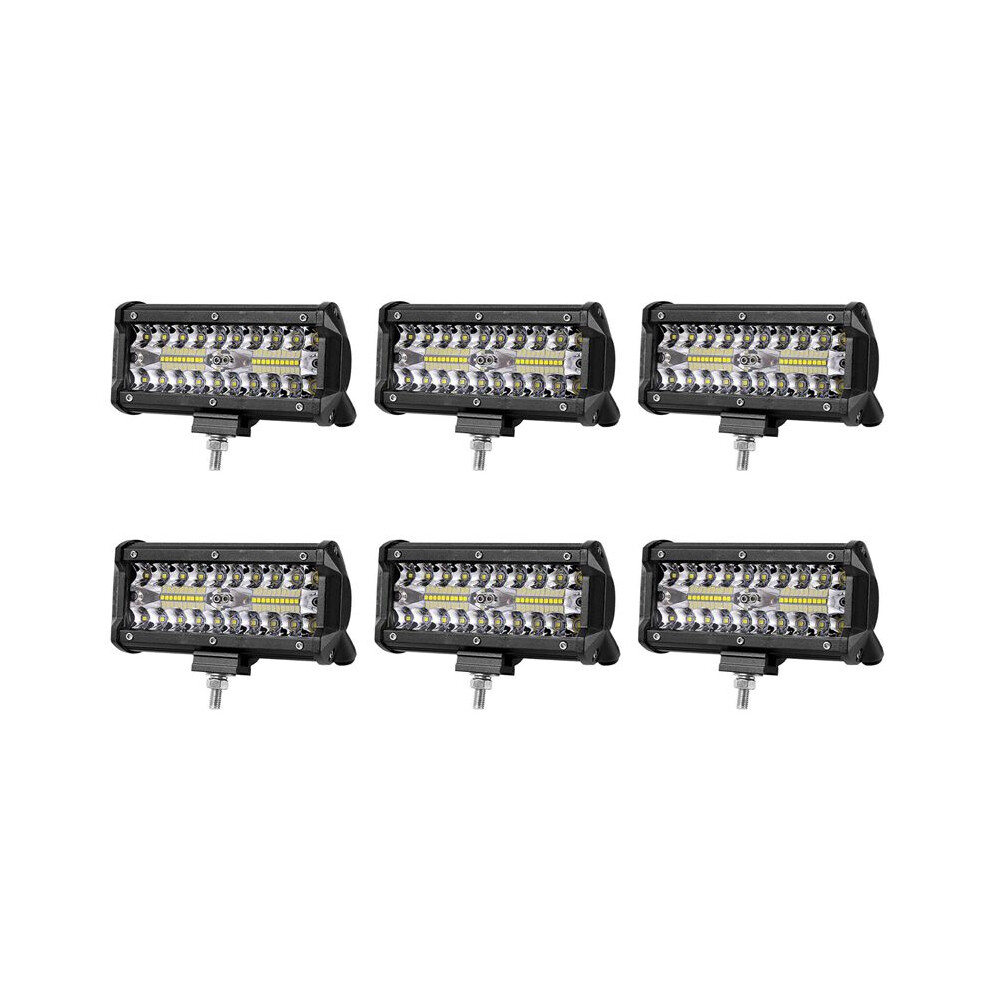 6Set 7Inch 120W Combo Led Bars Spot Flood Beam For Work Driving Offroad Boat Car Tractor Truck 4X4 Suv Atv 12V 24V Light 6033087236219