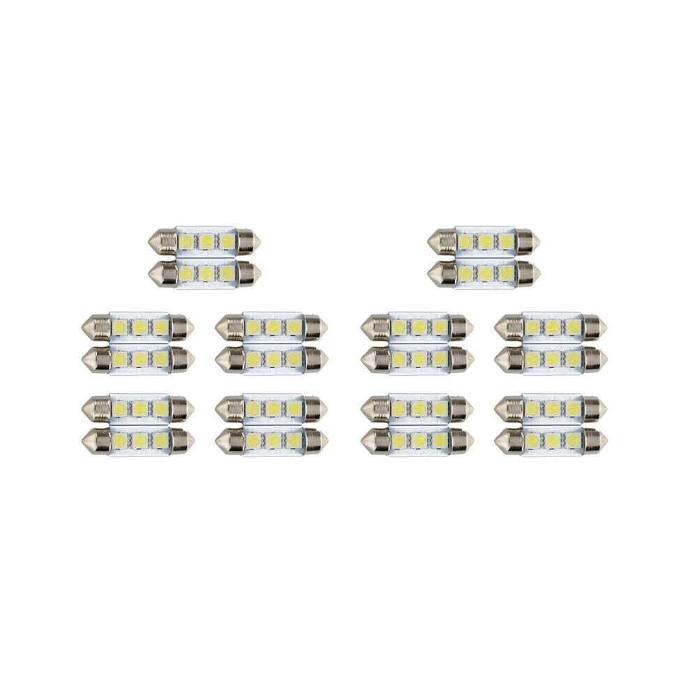 20X C5w 3 Led Smd 5050 36Mm Xenon Bulb Plate Shuttle Festoons Dome Ceiling Lamp Car White/Light 6132966276916