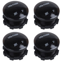 4X 12V-24V Voltmeter Car Monitor Motorcycle LED Red Waterproof Voltmeter Black