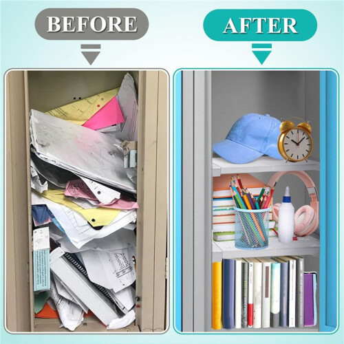 6 Pcs School Locker Shelf Organizer - Adjustable Locker Divider Mate Easy to Install for Extending Locker Use Space 2