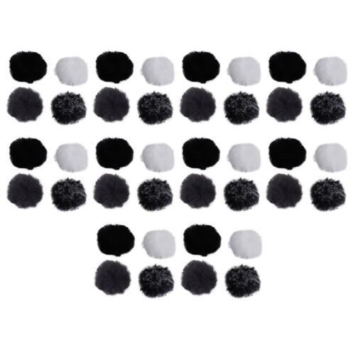 40X Universal Lavalier Microphone Furry Fur Windshield Wind Muff Soft for    Lapel Lavalier Mic 5Mm