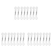 24 Pack Double Clip Swivel Hooks for Wind Spinners, Windsock, Bird Feeders, Wind Chimes Crystal Twisters Party