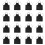 8X Unisex 2 Pocket Black Kitchen Apron Bib, One Size in Medium 1