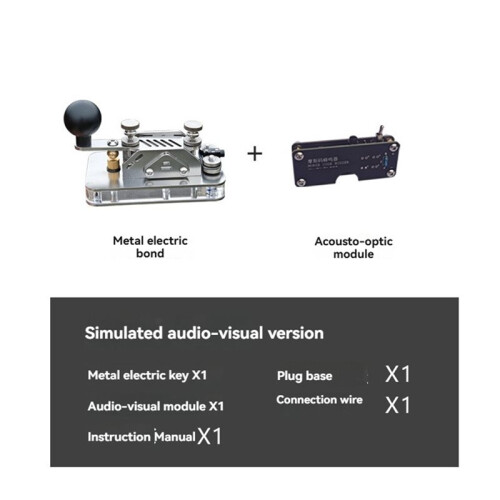 Morse Code Practice Key Manual Toggle  with Sound Light Feedback for CW Radio Station Shortwave Telegraph 1