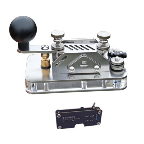 Morse Code Practice Key Manual Toggle  with Sound Light Feedback for CW Radio Station Shortwave Telegraph
