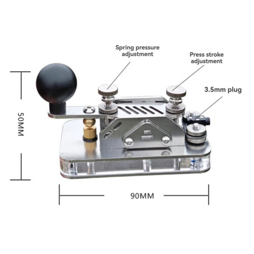 Morse Code Practice Key Manual Toggle  with Sound Light Feedback for CW Radio Station Shortwave Telegraph 2